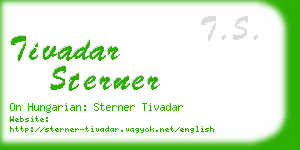 tivadar sterner business card